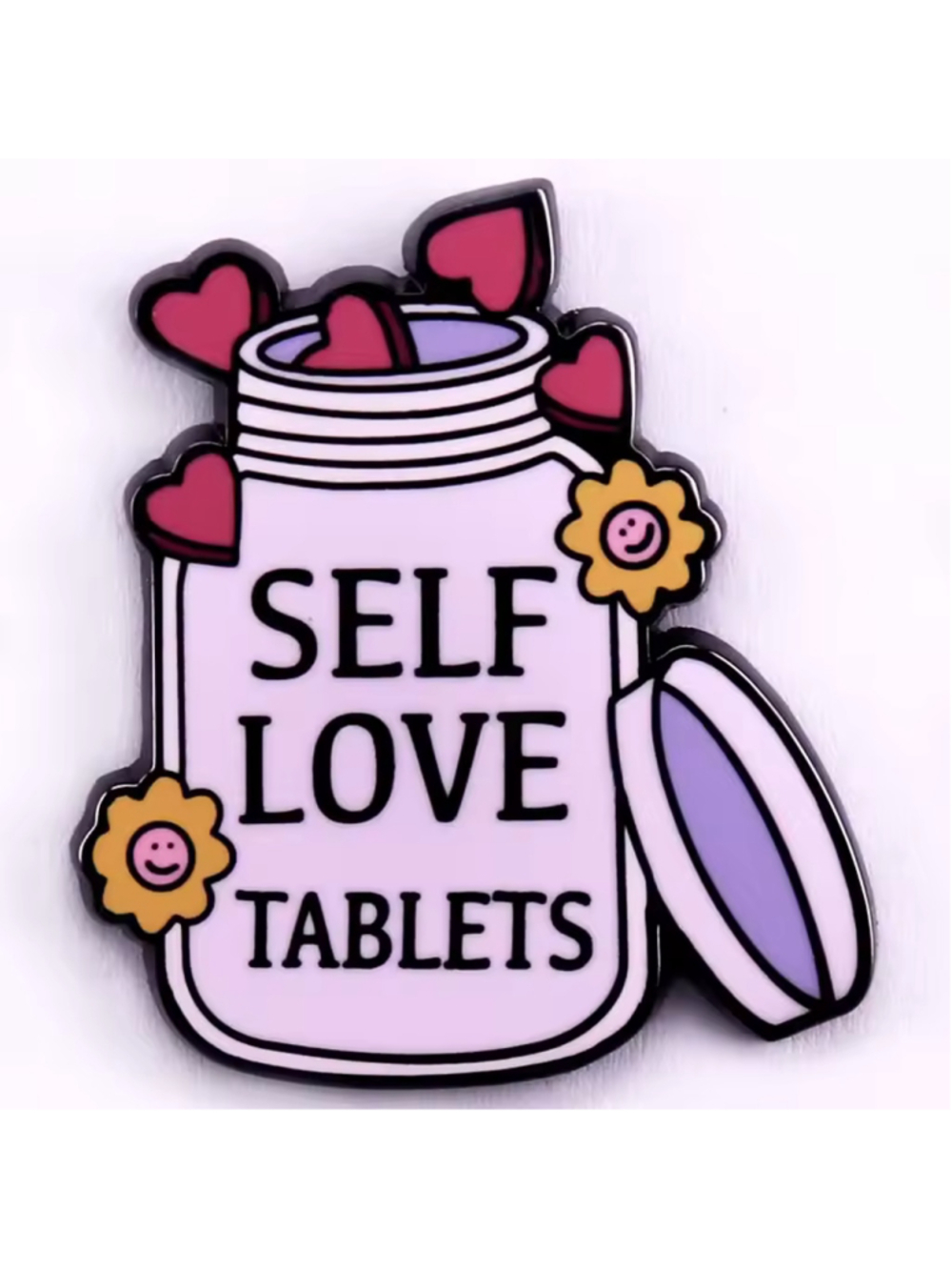 Cute Self Love Tablets Enamel Pin